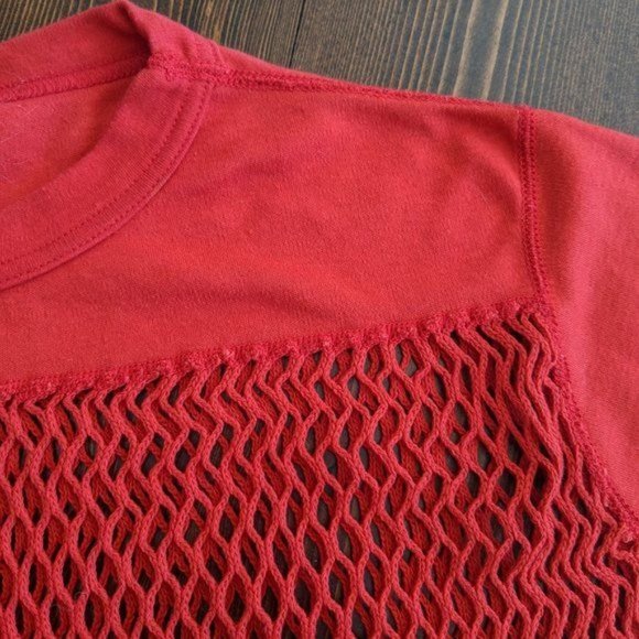 Men's Red Vintage Ripon Practice Jersey in Knit Mesh (Crop top) Small? - Picture 8 of 14